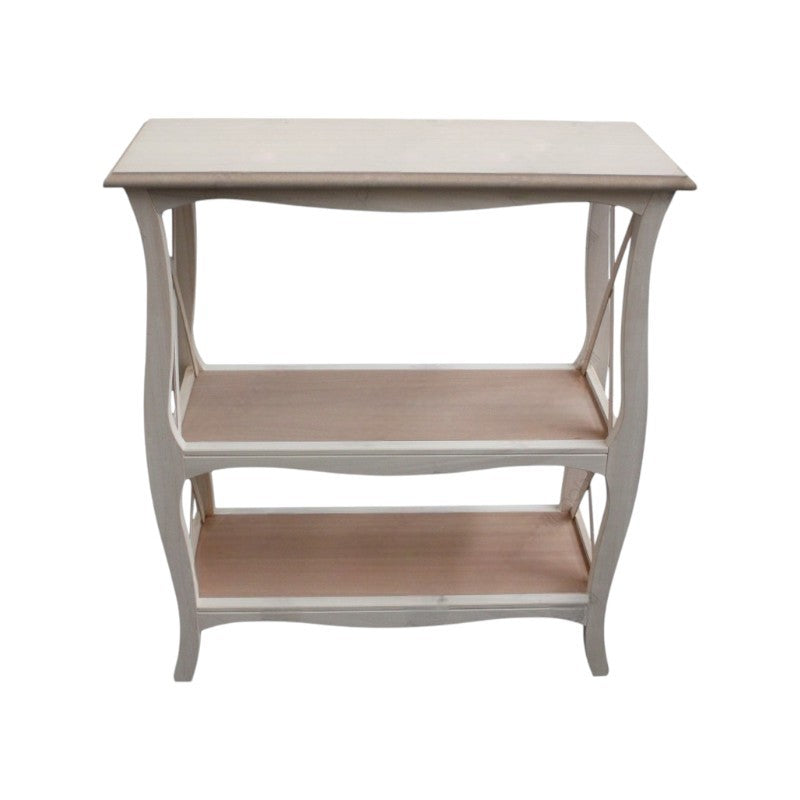 Libreria a giorno 3 ripiani legno grezzo 82x34x91 (3032) - Mobili 2G