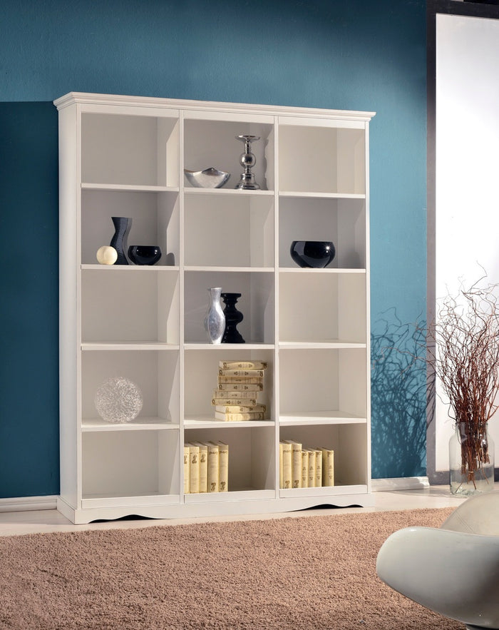 Libreria a giorno classica legno bianco 156x38x205