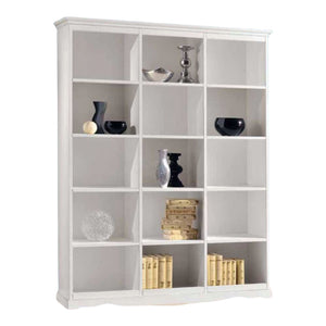 Libreria a giorno classica legno bianco 156x38x205