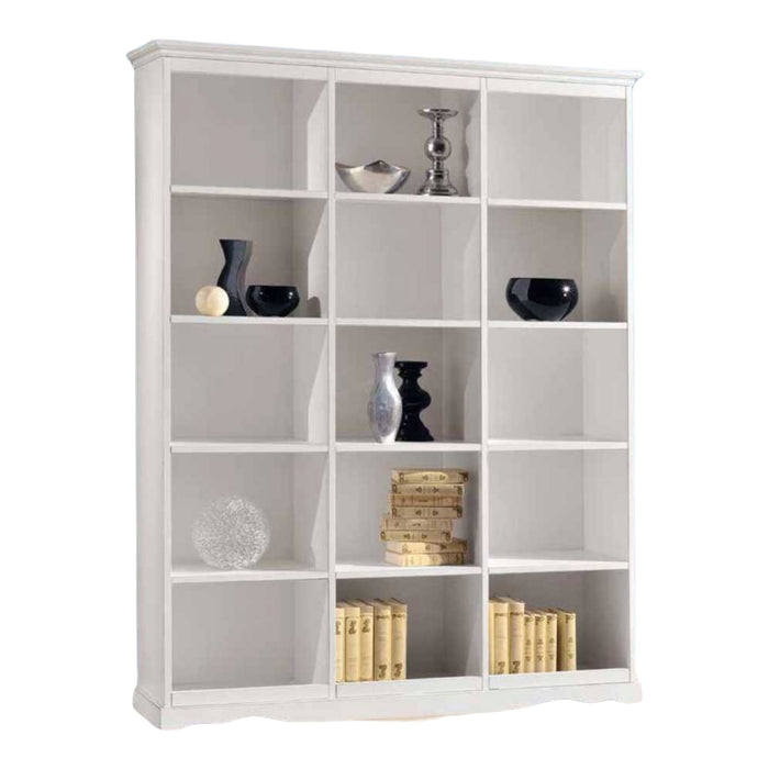 Libreria a giorno classica legno bianco 156x38x205