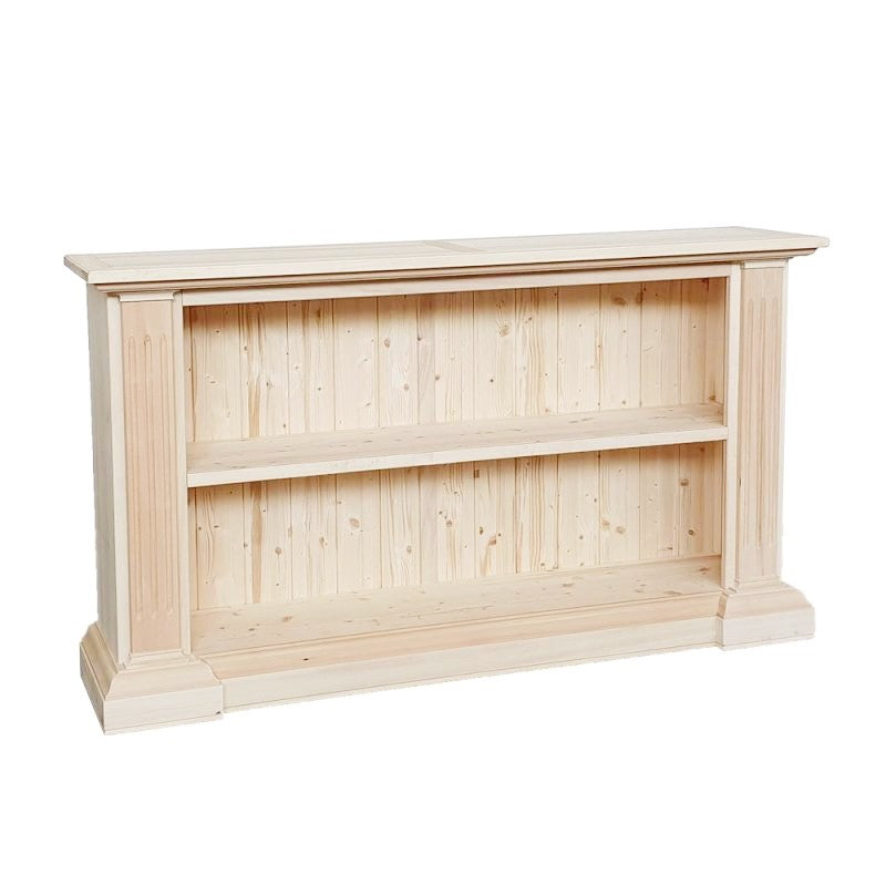 Libreria a giorno intagliata legno grezzo 177x40x101 (161) - Mobili 2G