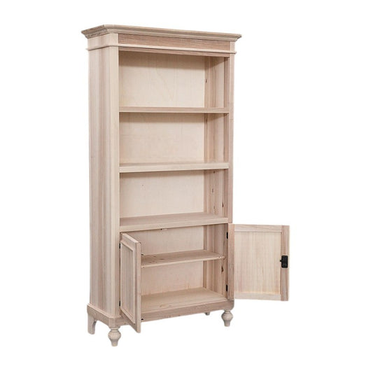 Libreria classica 2 porte 2 ripiani legno grezzo 100x40x194 (1519) - Mobili 2G