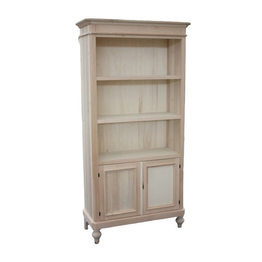 Libreria classica 2 porte 2 ripiani legno grezzo 100x40x194 (1519) - Mobili 2G