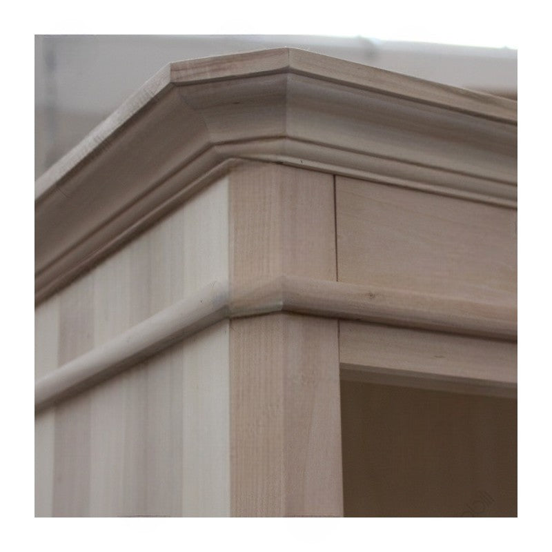 Libreria classica 2 porte 2 ripiani legno grezzo 100x40x194 (1519) - Mobili 2G