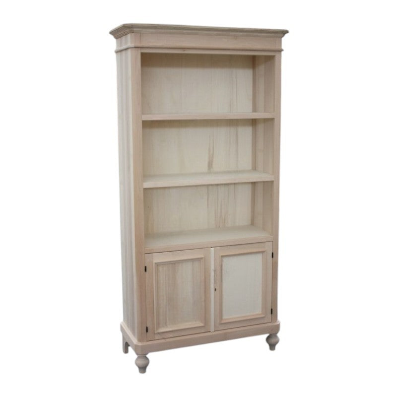 Libreria classica 2 porte 2 ripiani legno grezzo 100x40x194 (1519) - Mobili 2G