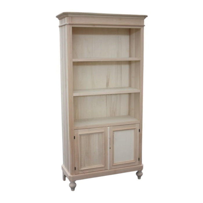 Libreria classica 2 porte 2 ripiani legno grezzo 100x40x194 (1519) - Mobili 2G