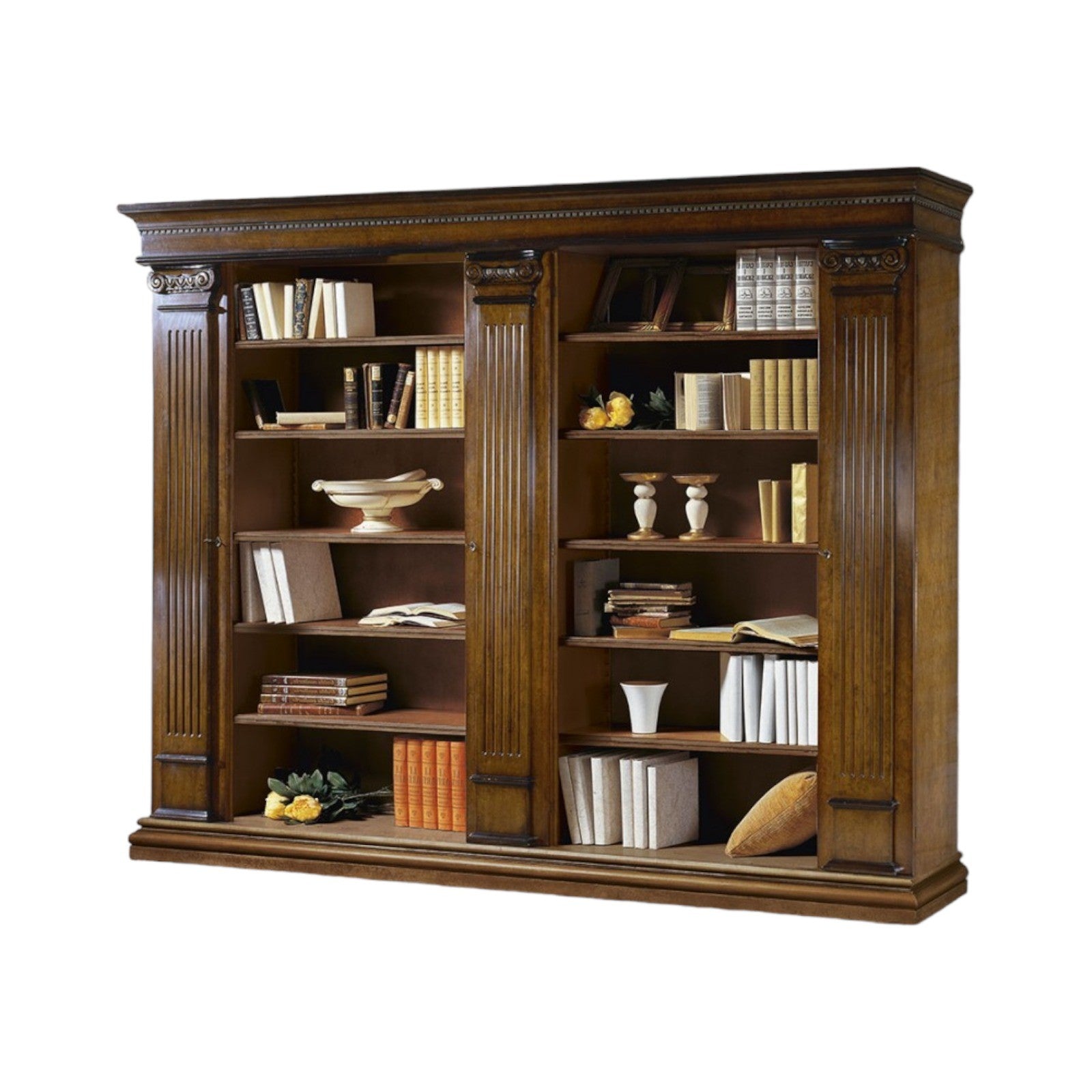 Libreria classica 3 porte e 22 ripiani in legno 306x52x240