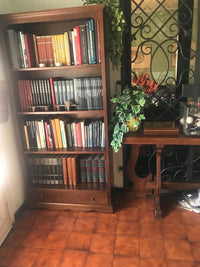 Libreria classica 4 ripiani 1 cassetto, tinta noce cm 94x36x189h