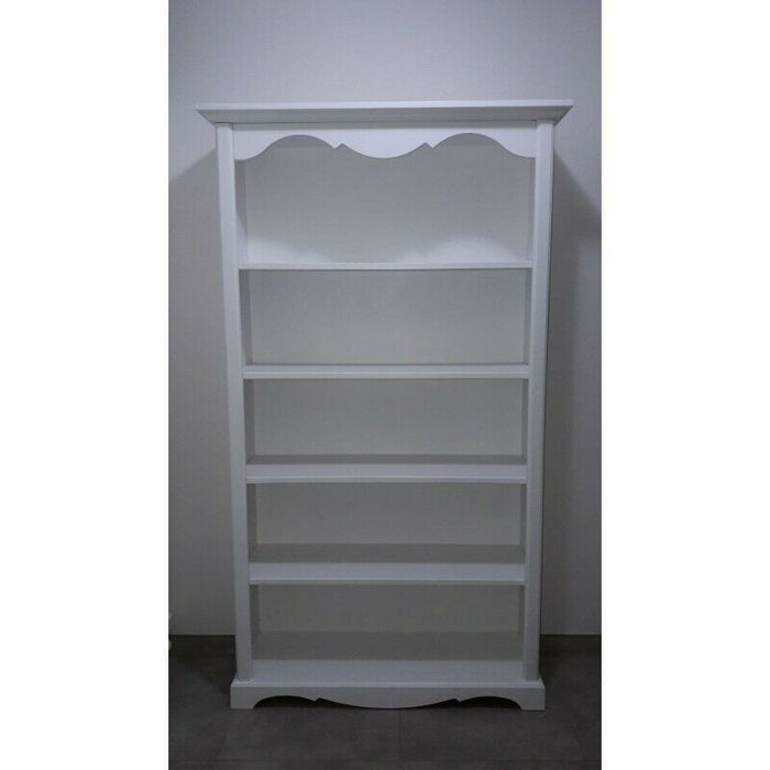 Libreria classica 5 ripiani in legno bianco opaco 120x40x210h (1514) - Mobili 2G