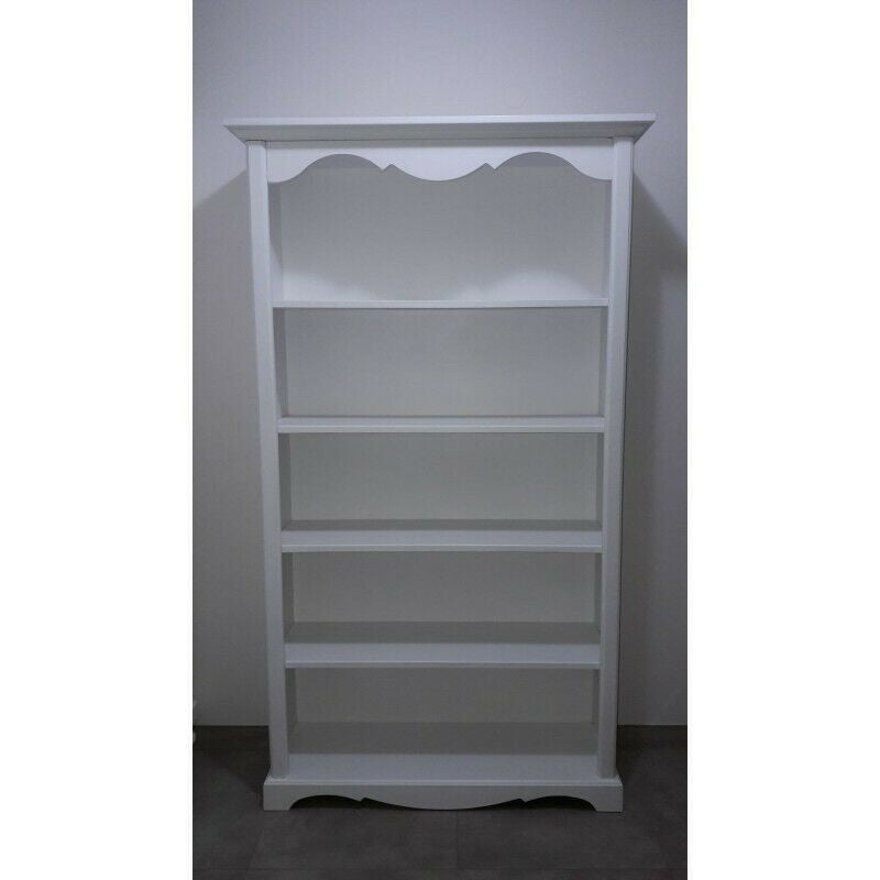 Libreria classica 5 ripiani in legno bianco opaco 120x40x210h (1514) - Mobili 2G