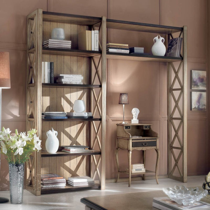 Libreria classica crociera legno frassino shabby 229x43x225 - Mobili 2G