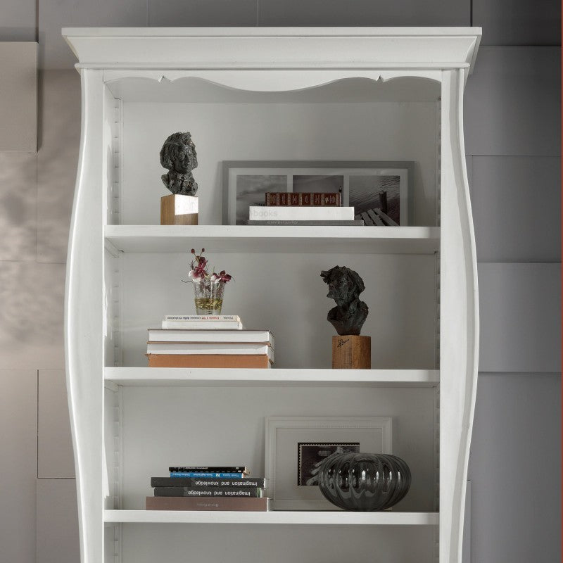 Libreria classica in legno 2 cassetti bianco 106x47x204 (3099) - Mobili 2G