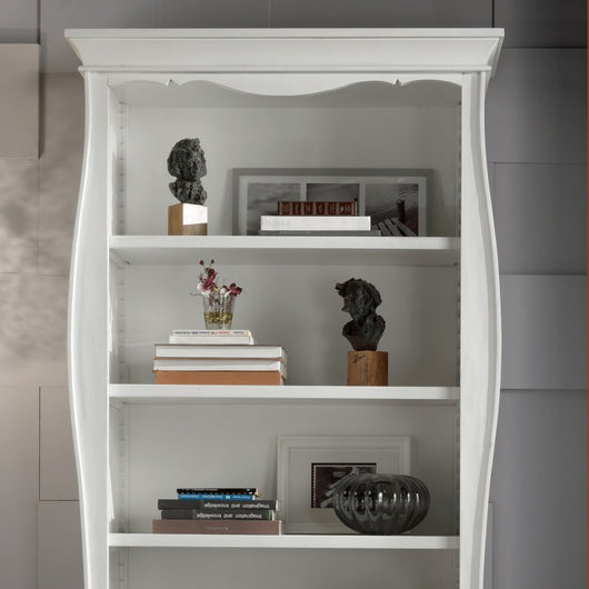 Libreria classica in legno 2 cassetti bianco 106x47x204 (3099) - Mobili 2G