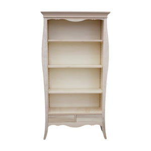 Libreria classica in legno 2 cassetti bianco 106x47x204 (3099) - Mobili 2G
