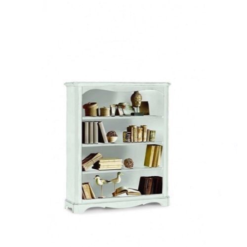 Libreria classica in legno bianco cm120x36x143h