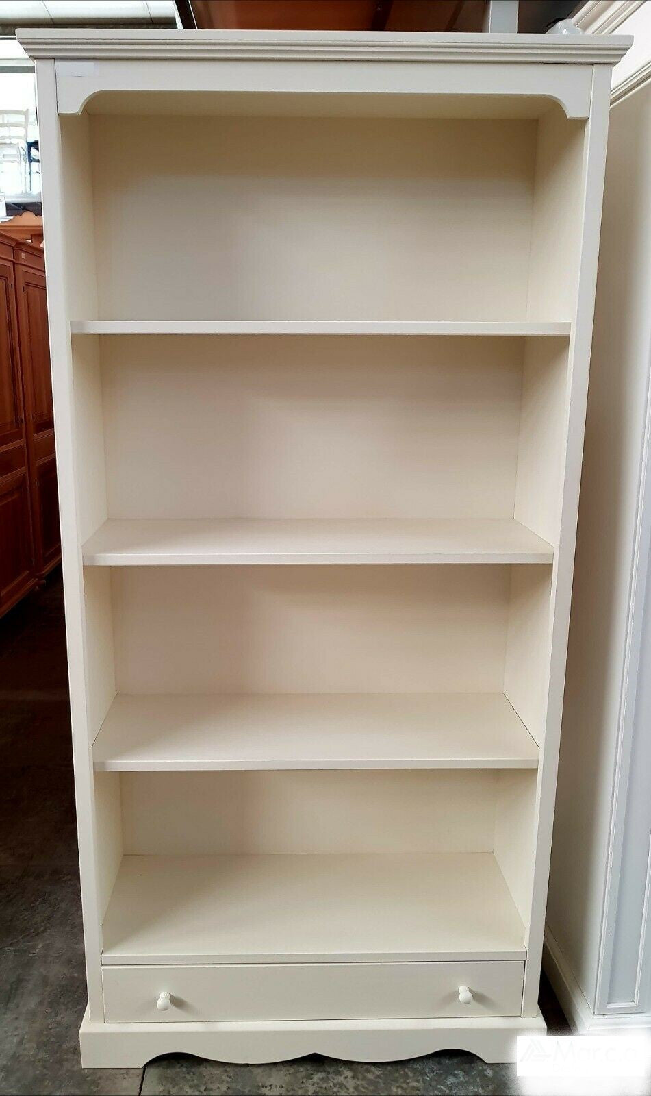 Libreria classica in legno bianco cm94x36x189h (1502) - Mobili 2G