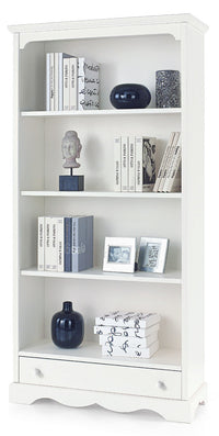 Libreria classica in legno bianco cm94x36x189h (1502) - Mobili 2G