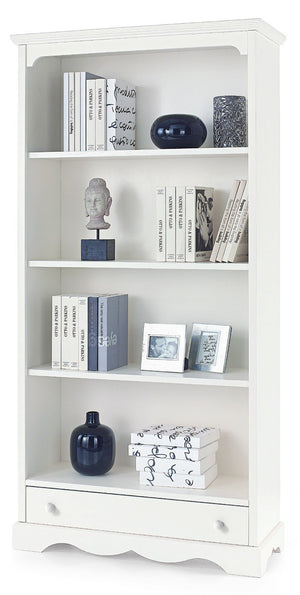 Libreria classica in legno bianco cm94x36x189h (1502) - Mobili 2G
