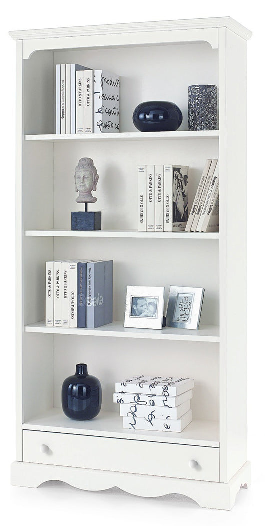 Libreria classica in legno bianco cm94x36x189h (1502) - Mobili 2G