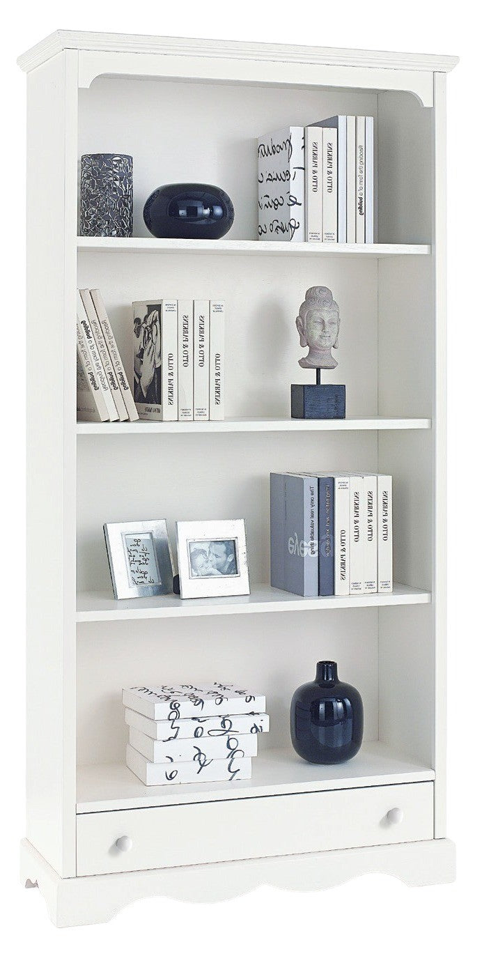 Libreria classica in legno bianco cm94x36x189h (1502) - Mobili 2G