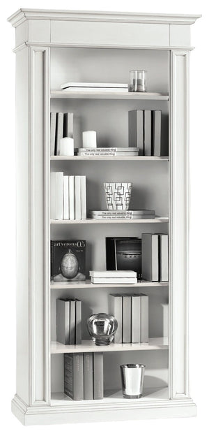 Libreria classica in legno bianco l.93 p.40 h.205