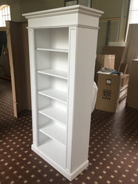 Libreria classica in legno bianco l.93 p.40 h.205