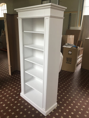 Libreria classica in legno bianco l.93 p.40 h.205