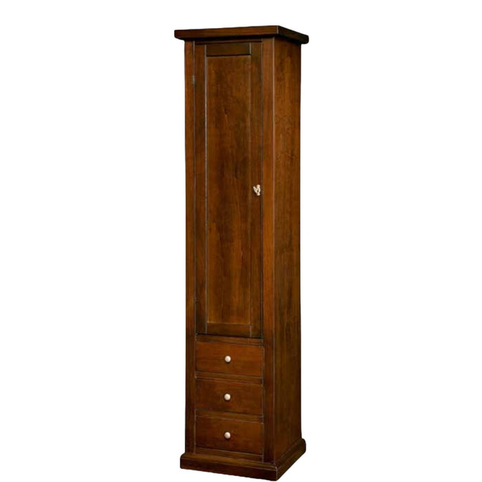 Libreria colonna  arte povera legno 1 porta tinta noce 45x41x187