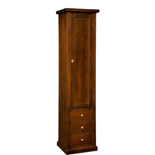 Libreria colonna  arte povera legno 1 porta tinta noce 45x41x187