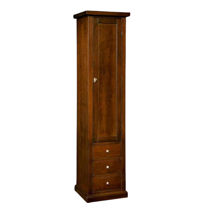 Libreria colonna  arte povera legno 1 porta tinta noce 45x41x187