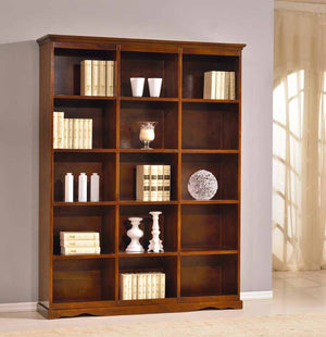 Libreria in legno tinta noce arte povera 156x38x205 (592) - Mobili 2G