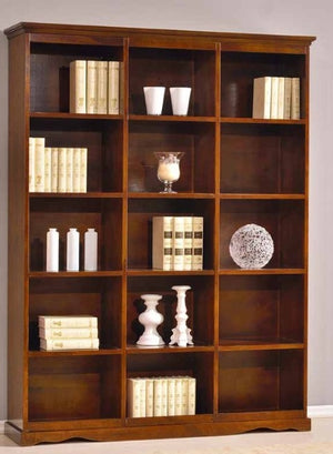 Libreria in legno tinta noce arte povera 156x38x205 (592) - Mobili 2G