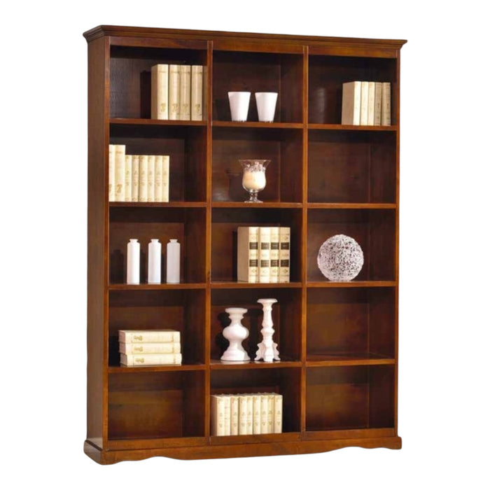 Libreria in legno tinta noce arte povera 156x38x205 (592) - Mobili 2G