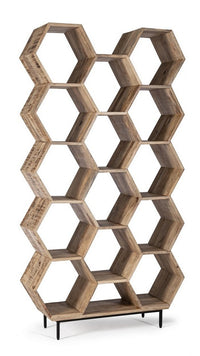 Libreria industral nido d'ape in legno l.100 p.30 h.186