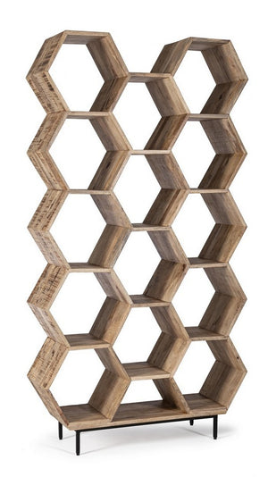 Libreria industral nido d'ape in legno l.100 p.30 h.186