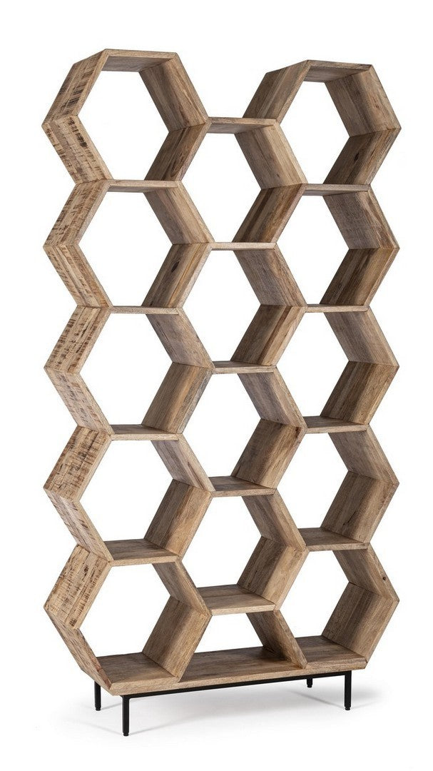 Libreria industral nido d'ape in legno l.100 p.30 h.186