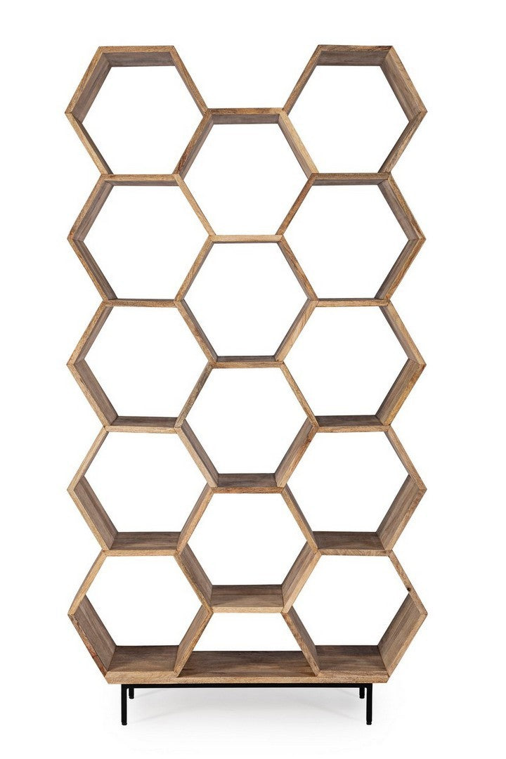 Libreria industral nido d'ape in legno l.100 p.30 h.186