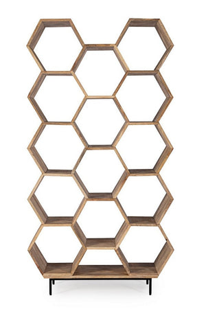 Libreria industral nido d'ape in legno l.100 p.30 h.186
