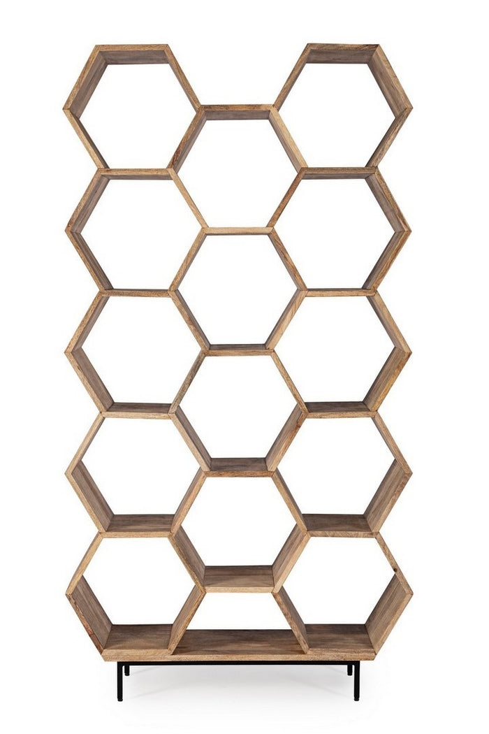 Libreria industral nido d'ape in legno l.100 p.30 h.186