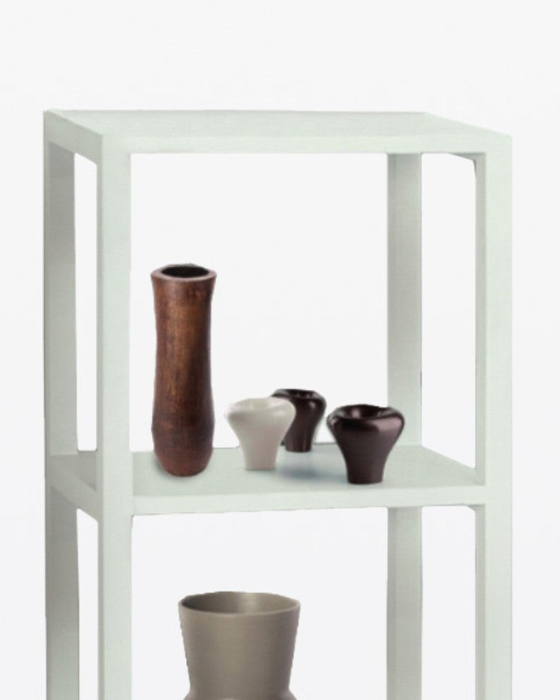 Libreria laccata bianca con cassetto 45x32x105