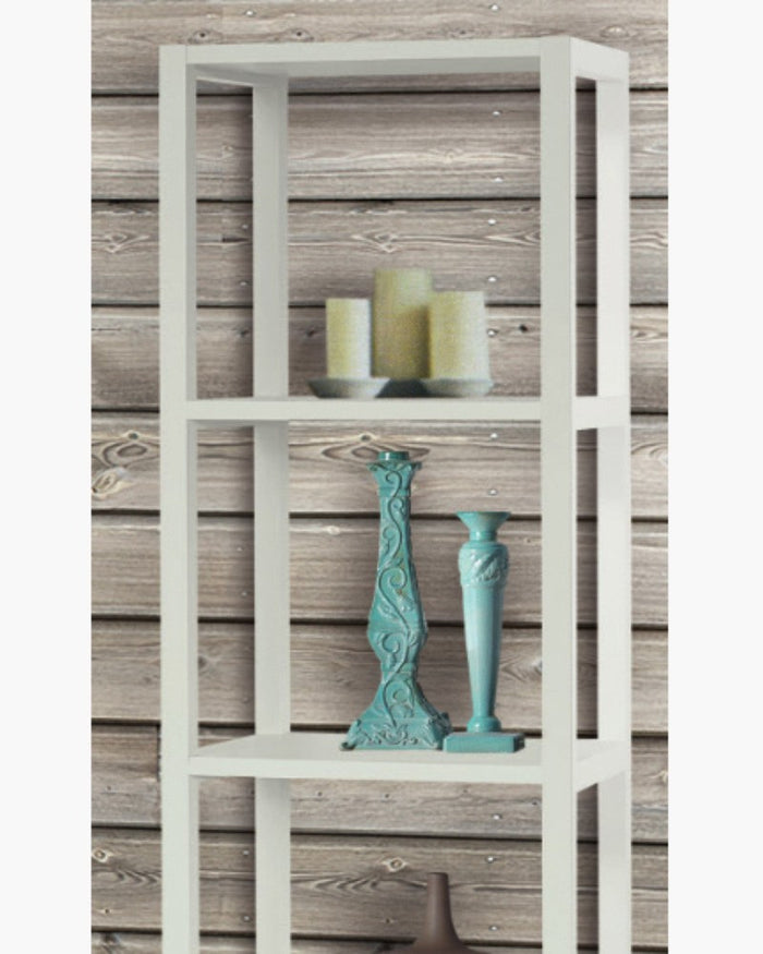 Libreria laccata bianca con cassetto 45x32x180