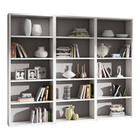 Libreria porta tv moderna bianco frassino l.267 p.30 h.218