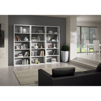 Libreria porta tv moderna bianco frassino l.267 p.30 h.218