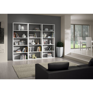 Libreria porta tv moderna bianco frassino l.267 p.30 h.218