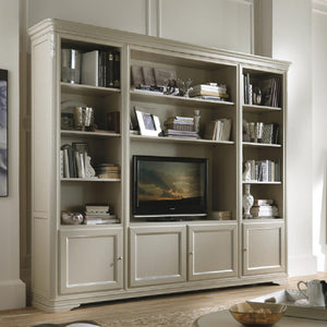 Libreria porta tv classica in legno di vari colori l.257 p.48 h.225 - Mobili 2G