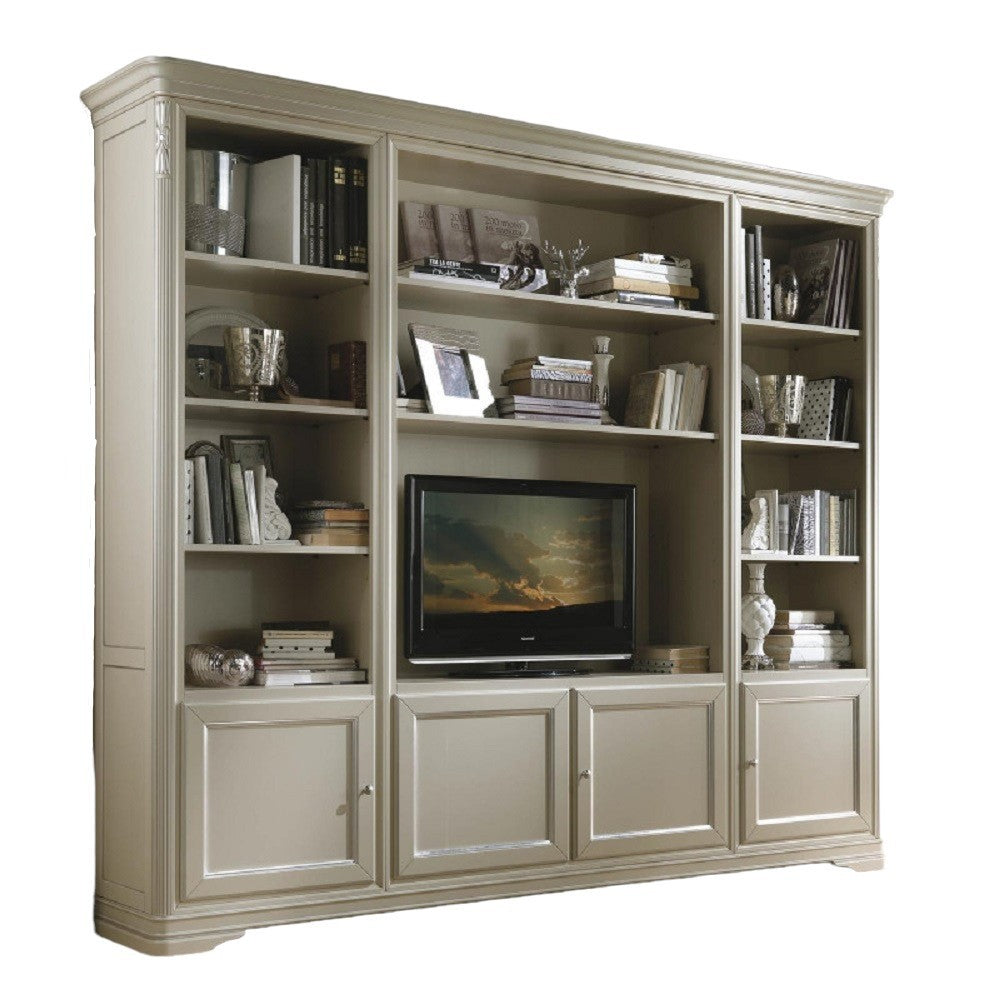 Libreria porta tv classica in legno di vari colori l.257 p.48 h.225 - Mobili 2G