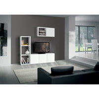 Libreria porta tv moderna bianca l.175 p.30 h.132