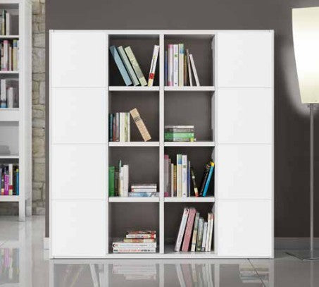 Libreria porta tv moderna bianco frassino l175 p30 h175