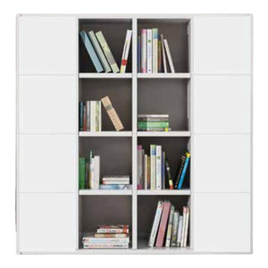 Libreria porta tv moderna bianco frassino l175 p30 h175