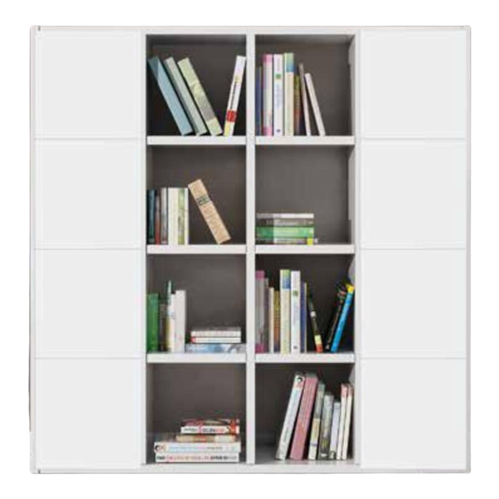 Libreria porta tv moderna bianco frassino l175 p30 h175